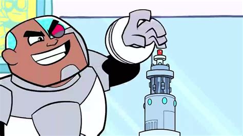 Cyborg Y Chico Bestia Oprimen El Botón Teen Titans Go Latino Ary