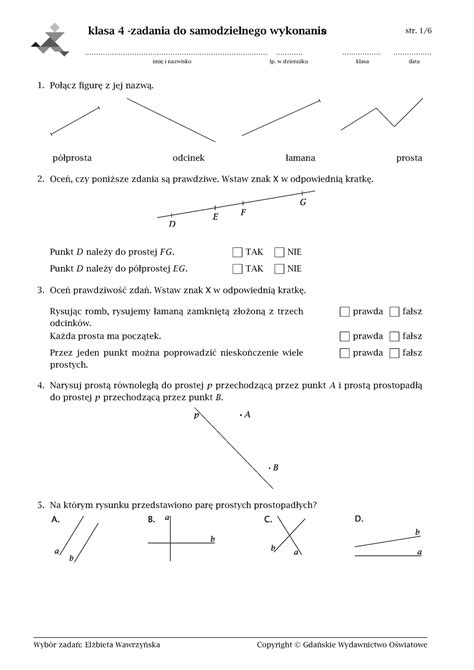 Klasa 4 28561 proszę klasa 4 zadania do samodzielnego wykonanis