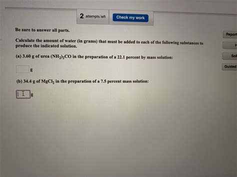 Solved 2 Attempts Left Check My Work Report Be Sure To Chegg