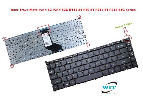 Laptop Keyboard Keypad For Acer TravelMate P214 52 P214 52G B114 21 P40