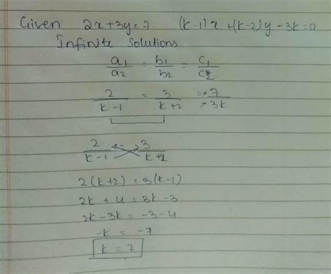 Find Values Of K For Each Of The Following Quadratic Equations So That