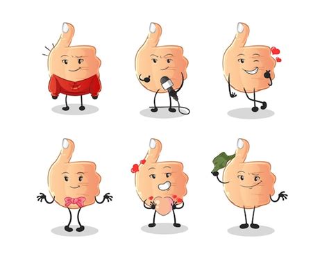 Premium Vector Thumbs Up Korean Culture Group Character Mascot Vector