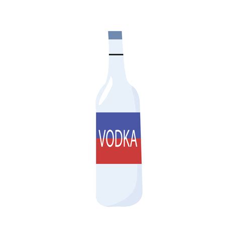 Super strong Russian vodka illustration in cartoon style. Alcohol