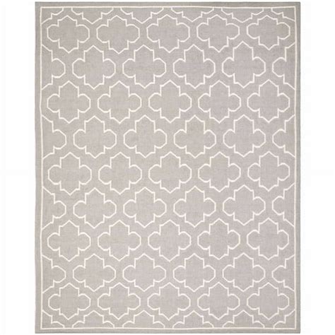 SAFAVIEH Dhurrie Walter Geometric Moroccan Wool Area Rug Grey Ivory 8