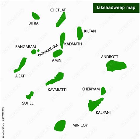 lakshadweep map Stock Vector | Adobe Stock