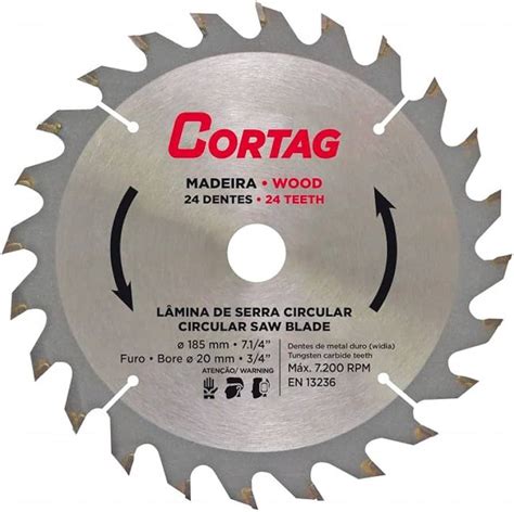 Disco Serra Circular Madeira 185 X 20 Mm 24 Dentes Cortag Madefer