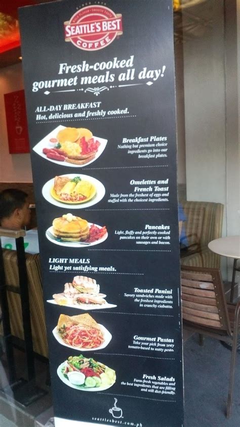 Menu At Seattle S Best Coffee Cafe Quezon City Matalino St