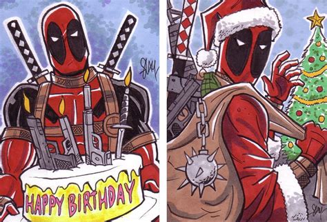 Artdeadpool Christmas And Birthday Sketch Cards 345174366