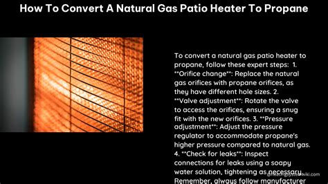 How To Convert A Natural Gas Patio Heater To Propane A Comprehensive