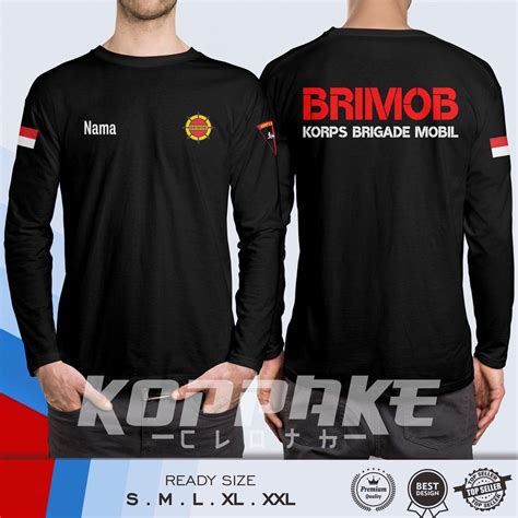 Jual Kaos BRIMOB Korps Brigade Mobil Gratis Nama Lengan Panjang Baju