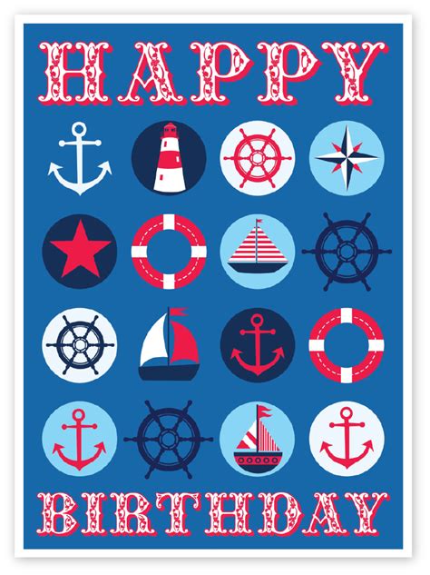 Emily Kiddy Nautical Themed Kids Birthday Card Kids Birthday Cards