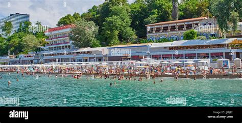 Sochi Russia 06 July 2017 Beach Mayak View Of The Beach In Sochi