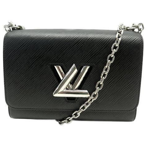 New Louis Vuitton Twist Mm M Handbag Black Epi Leather Shoulder