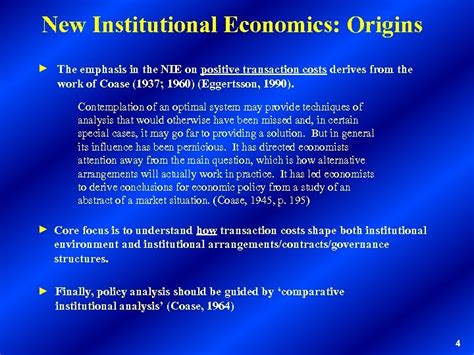 New Institutional Economics An Evolutionary View Of The