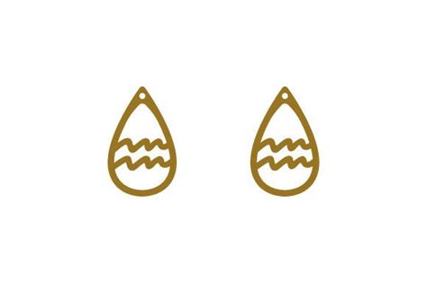 Intricate Cut Tear Drop Earrings Aquarius SVG Cut File By Creative