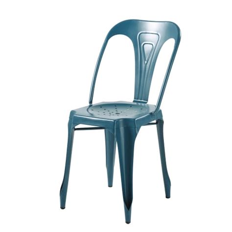 Chaise Indus En M Tal Bleu P Trole Multipl S Maisons Du Monde