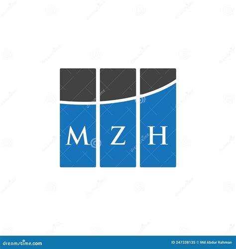 MZH Letter Logo Design on WHITE Background. MZH Creative Initials ...