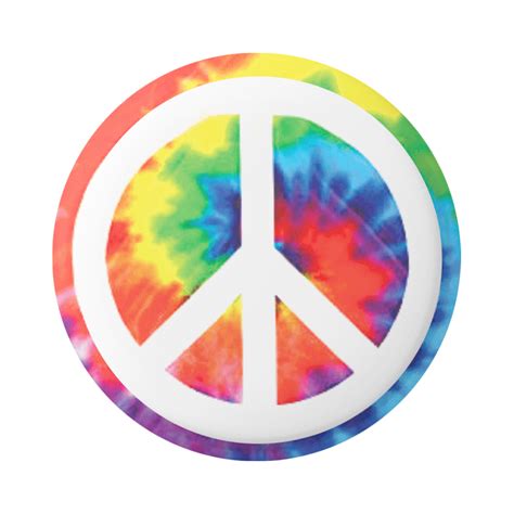 Peace Sign Over Tie Dye Button Pinback Or Magnet 125 Peace