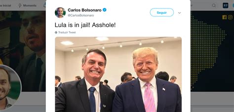 Carlos Bolsonaro Sugere Que Lula Est Preso Aval De Trump Brasil