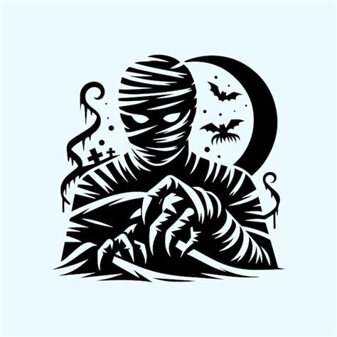 Halloween Mummies Silhouette Vector Illustration Premium Ai Generated Vector