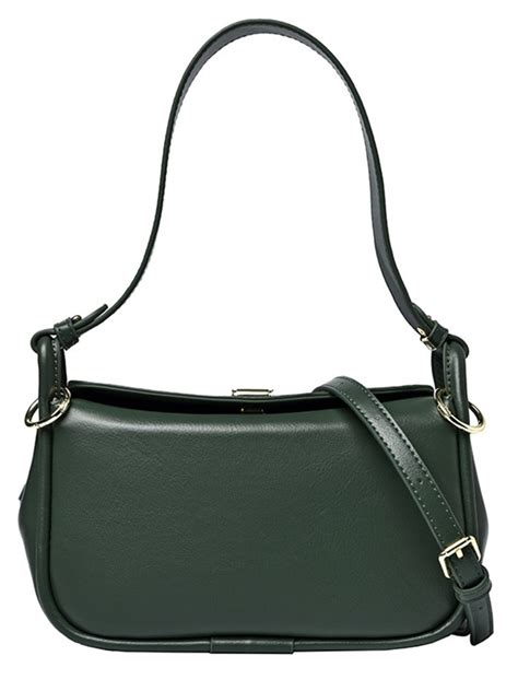 Women Pu Leather Shoulder Baguette Bag