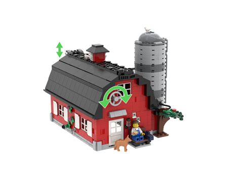 Lego Moc Red Barn And Silo Modular Farm House Farmhouse Bauernhof