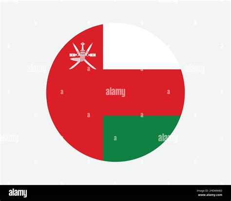 Oman Round Country Flag Omani Circle National Flag Sultanate Of Oman