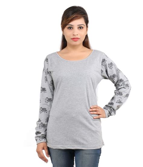 Leo Clothing Gray Cotton Tops - Buy Leo Clothing Gray Cotton Tops ...