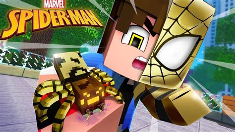 Minecraft Homem Aranha GOLD TREVOR é Picado por uma Aranha