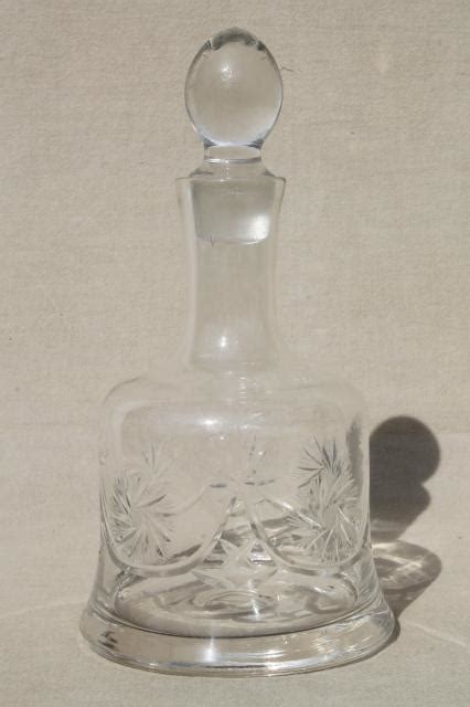 Heavy Bohemian Crystal Decanter Bottle W Stopper Vintage Ships Decanter