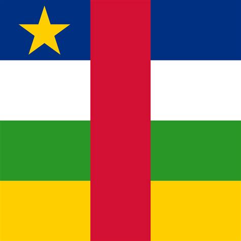 Central African Republic flag, official colors. Vector illustration ...