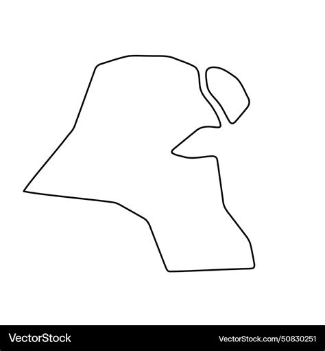 Kuwait Simplified Outline Map Royalty Free Vector Image