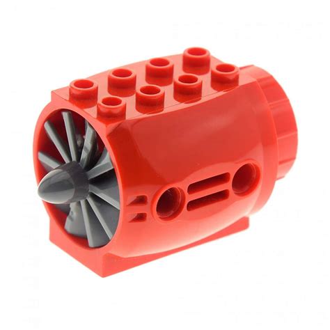 X Lego System D Se Rot Mit Propeller Neu Dunkel Grau Bl Tter