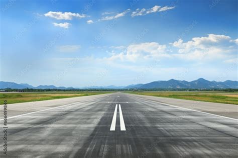 Airport Grass Runway Airport Runway On A Sunny Day Aerodrome Runway