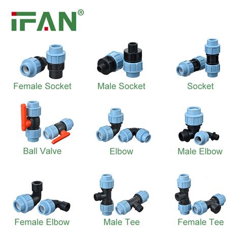 Ifan Connector Pipe Fittings HDPE 20 110mm PP PE Compression Fitting