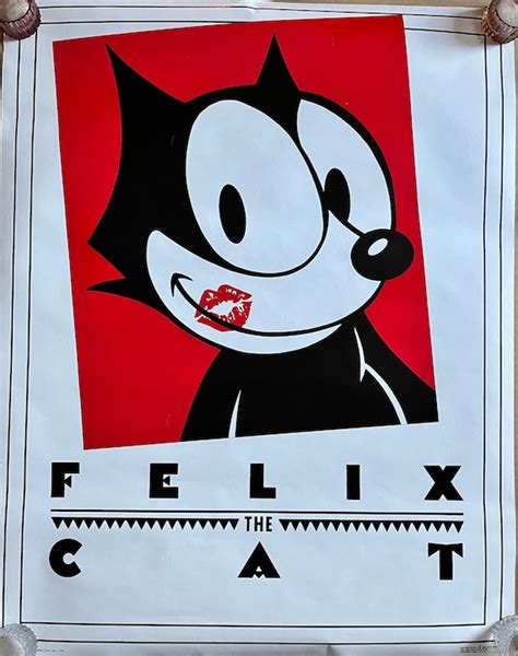 Vintage Original Poster Felix The Cat Cartoon Animation 1987 Etsy