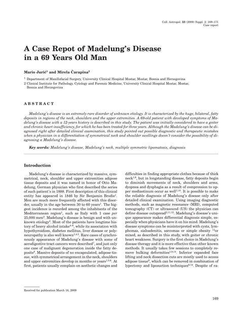 (PDF) A case repot of Madelung's disease in a 69 years old man