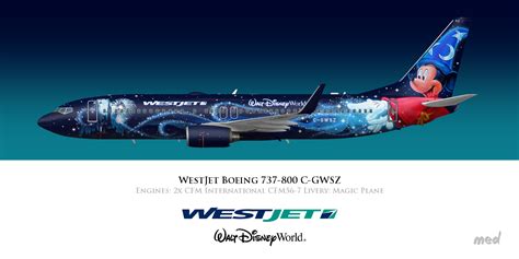 Westjet Magic Plane Livery Boeing 737 800 Doodles Gallery