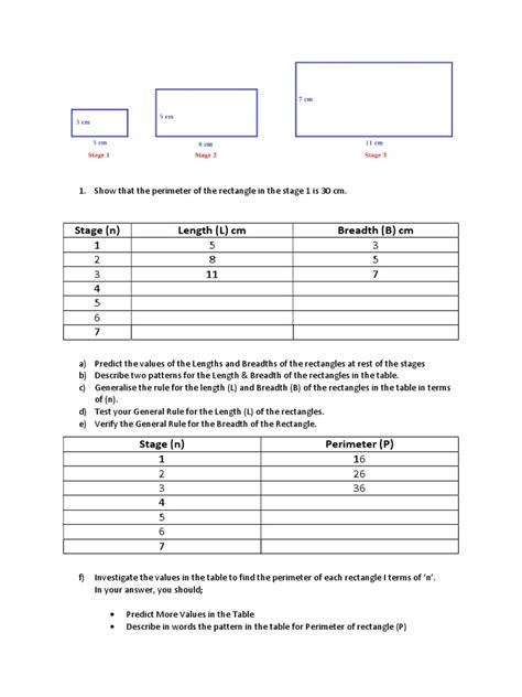 Perimeter of Rectangle | PDF