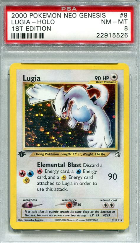 Pokemon Neo Genesis Single Lugia 9 111 1st Edition PSA 8 DA Card World