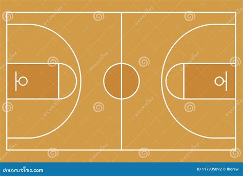 Basketball Field Flat Design Vector Of Basketball Court And Layout