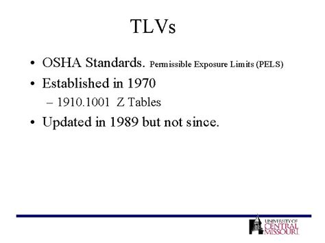 Threshold Limit Values Tlvs Tlv Definition Concentrations Which