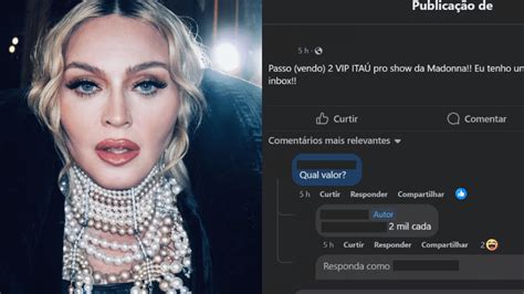 Show da Madonna Itaú alerta para fraudes em vendas de ingressos VIP