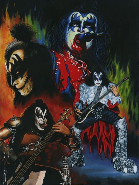 Gene Simmons Kiss Comic Art Rock And Roll Bands Rock N Roll Music