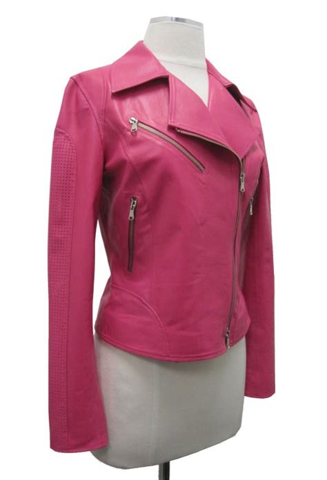 Hot Pink Leather Motorcycle Jacket At 1stdibs