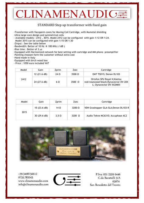 Pdf Standard Gain Fisso Clinamen Audio Transformer With Vacoperm