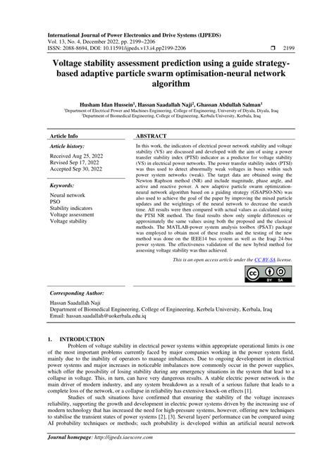 PDF Voltage Stability Assessment Prediction Using A Guide Strategy