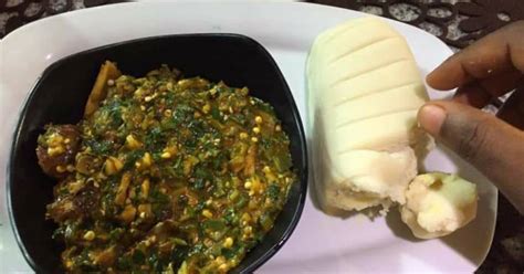 Okro Soup With Pounded Yam Recipe By Uju Cookpad