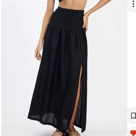 Glassons Shirred Black Maxi Skirt In Good Depop