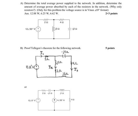 Solved A Determine The Total Average Power Supplied To